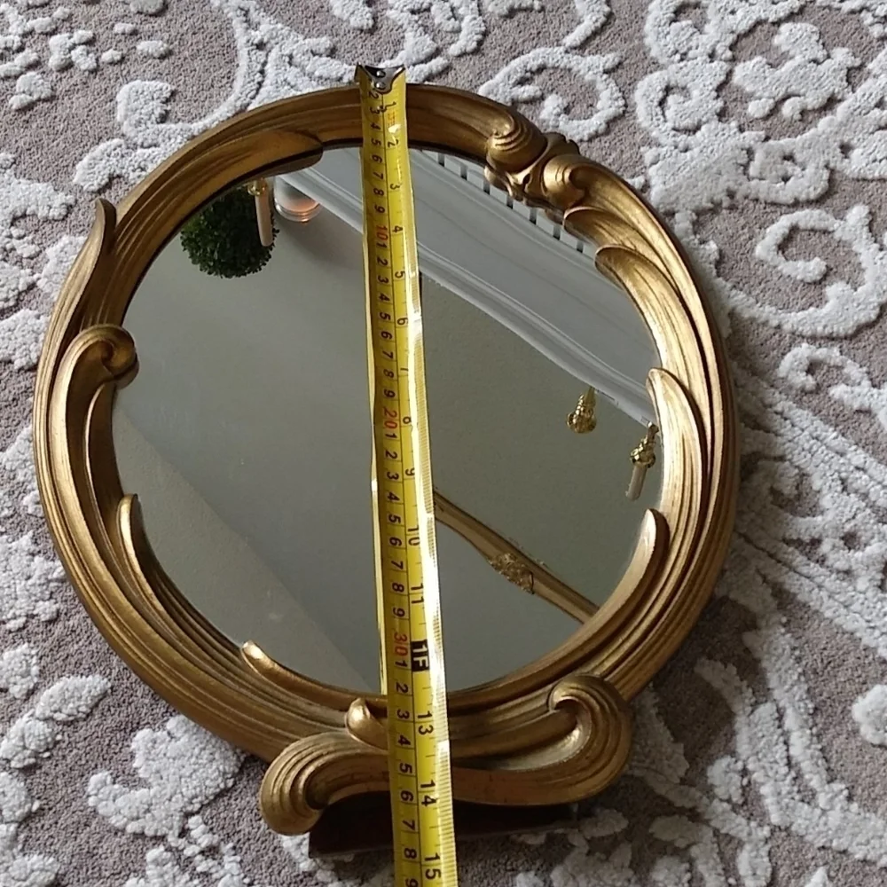 Vintage‎ Syroco wood gold mirror 1940 faux Bois